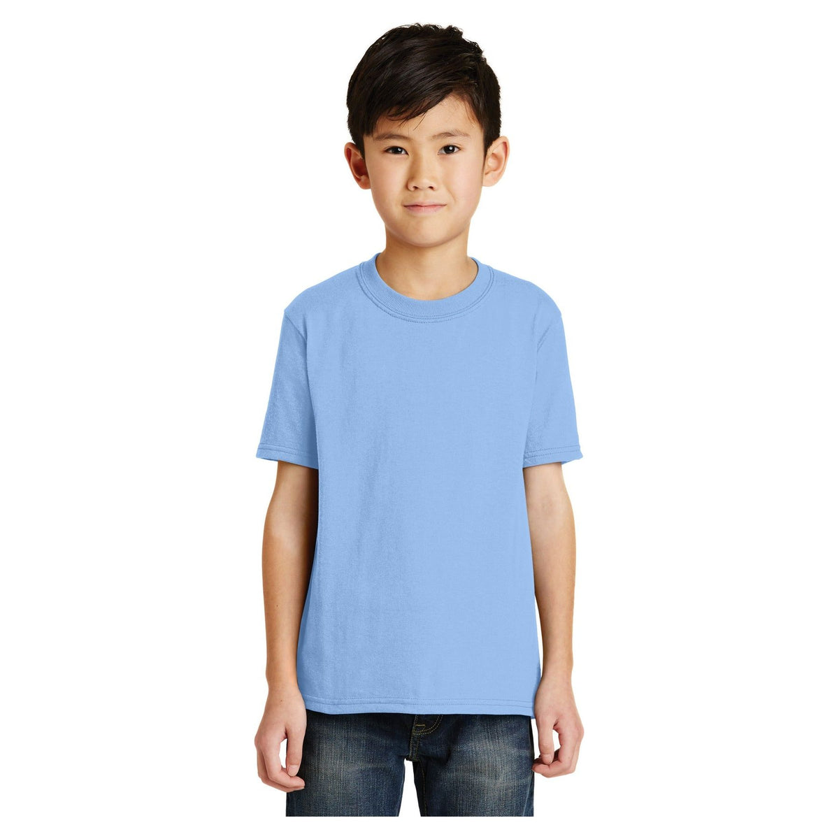 Port & Company ® - Youth Core Blend Tee. PC55Y - Light Blue - Port & Company PC55Y T-Shirts Port & Company Light Blue XS