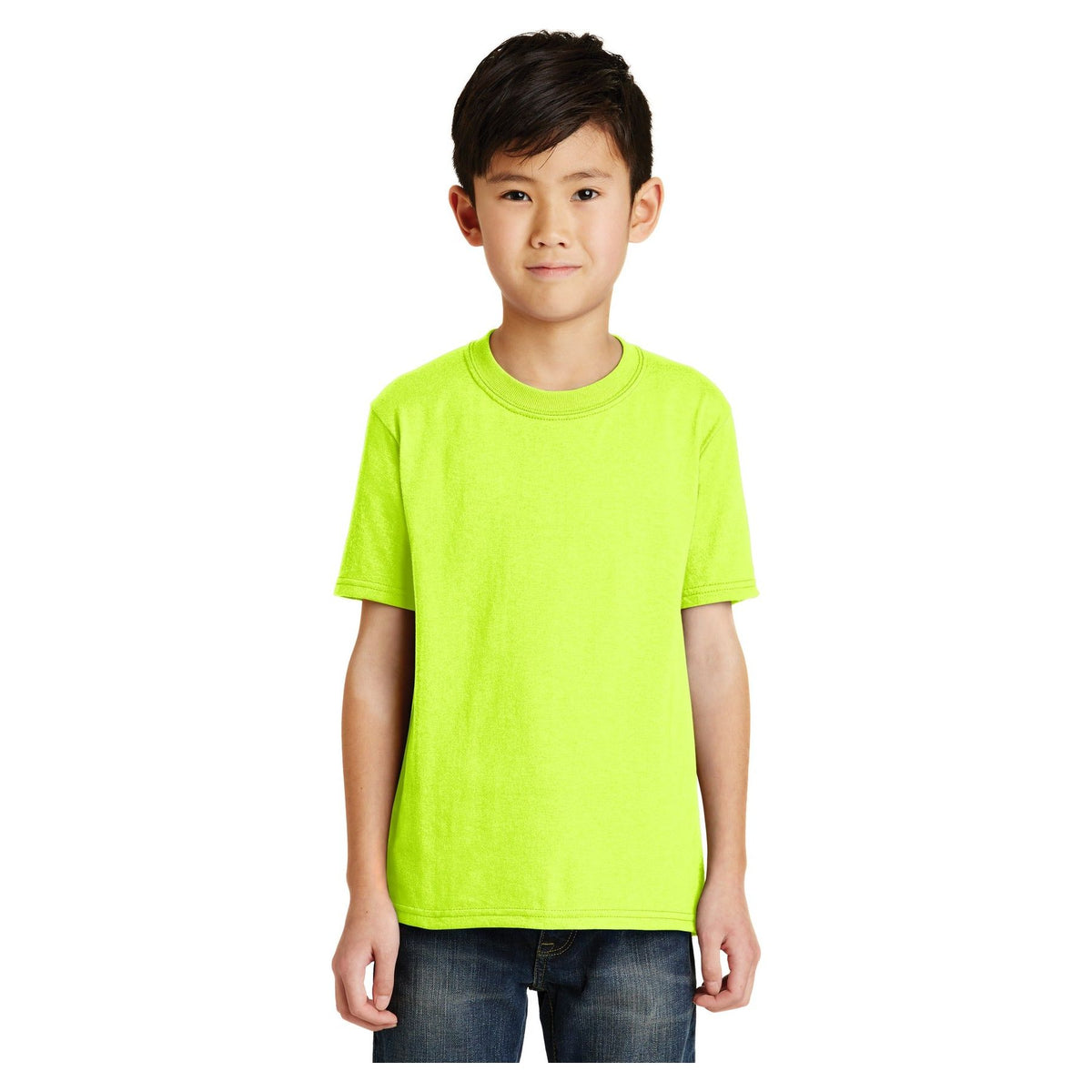 Port & Company ® - Youth Core Blend Tee. PC55Y - Safety Green - Port & Company PC55Y T-Shirts Port & Company Safety Green XS