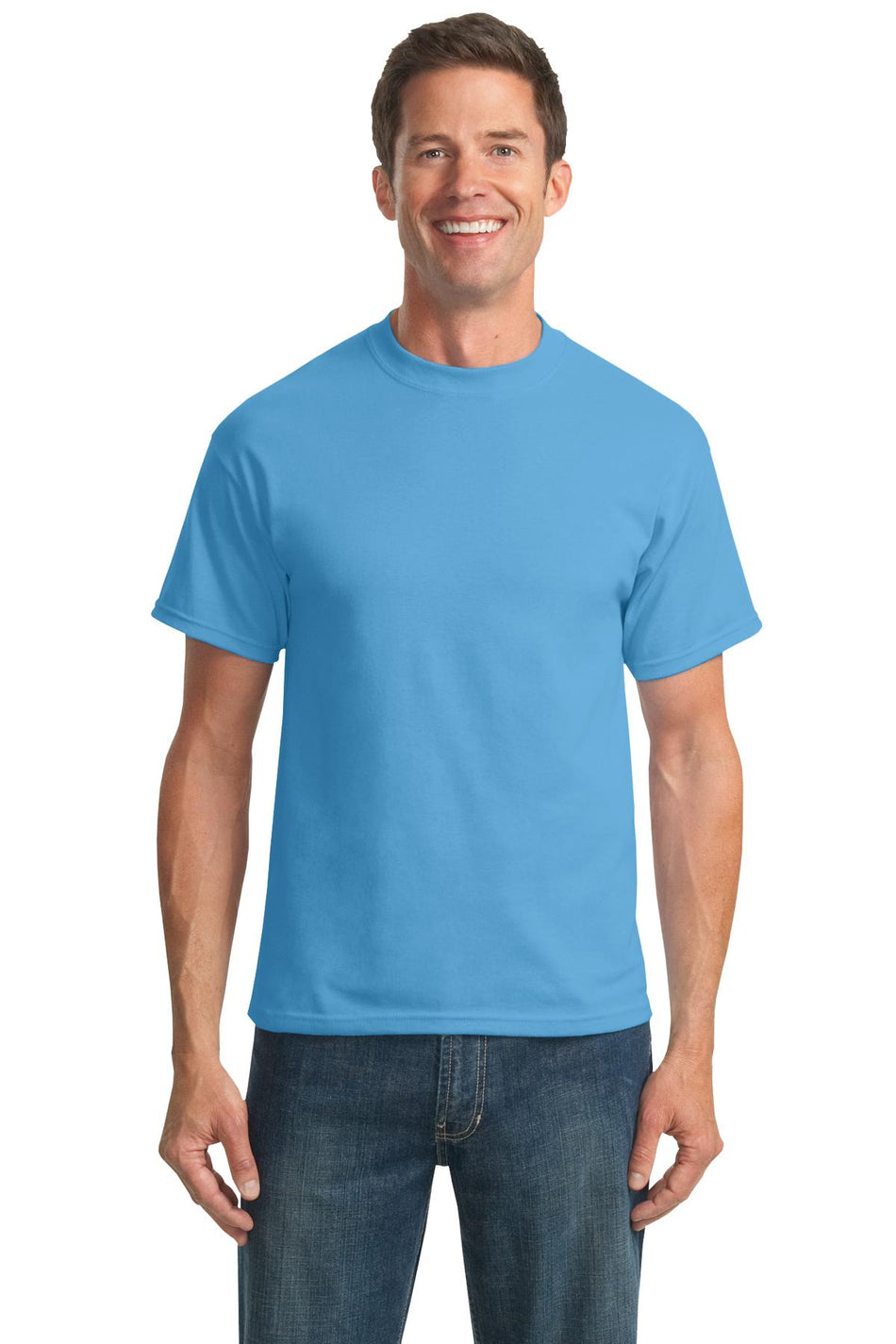 Port & Company ® Tall Core Blend Tee. PC55T - Aquatic Blue - Port & Company PC55T T-Shirts Port & Company Aquatic Blue LT