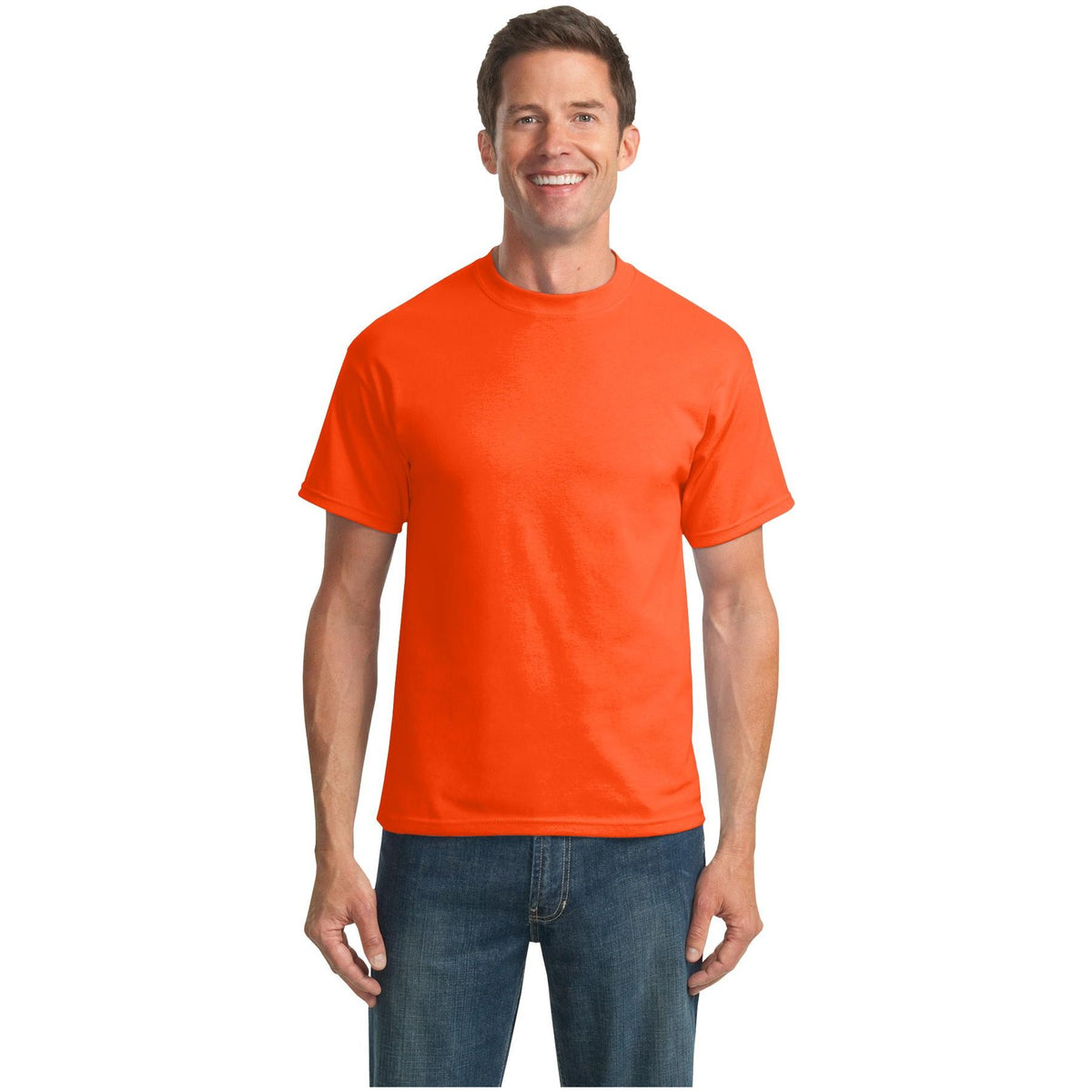 Port & Company ® Tall Core Blend Tee. PC55T - Port & Company PC55T T-Shirts Port & Company Safety Orange LT