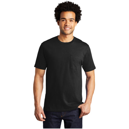 Port & Company ® Bouncer Pocket Tee PC600P - Port & Company PC600P T-Shirts Port & Company Deep Black S