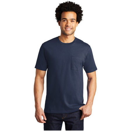 Port & Company ® Bouncer Pocket Tee PC600P - Port & Company PC600P T-Shirts Port & Company Navy Blue S