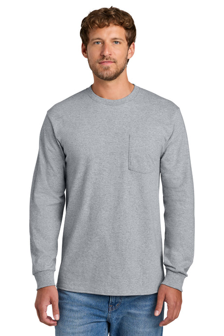 Port & Company PC61LSPT Tall Long Sleeve Essential Pocket Tee | Port & Co PC61LSPT