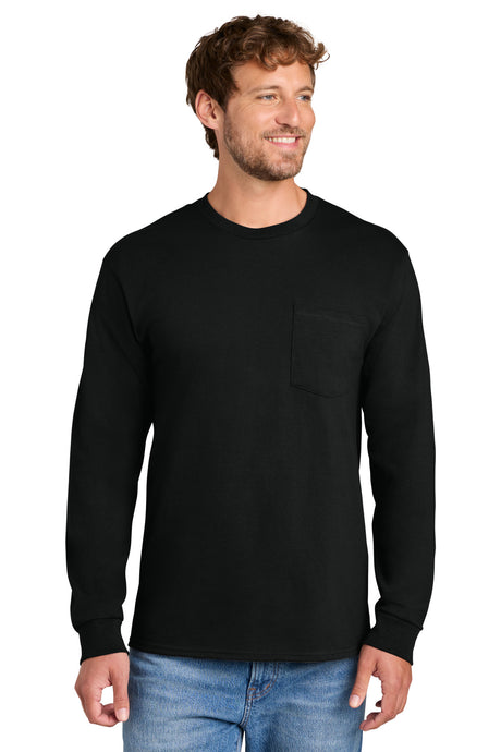 Port & Company PC61LSPT Tall Long Sleeve Essential Pocket Tee | Port & Co PC61LSPT