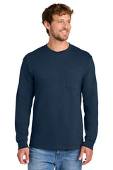 Port & Company PC61LSPT Tall Long Sleeve Essential Pocket Tee | Port & Co PC61LSPT