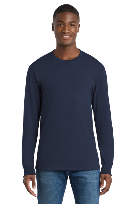 Port & Company PC61LSPT Tall Long Sleeve Essential Pocket Tee | Port & Co