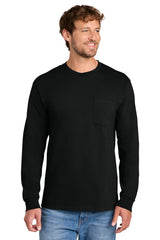 Port & Company PC61LSP Long Sleeve Essential Pocket Tee Wholesale Blank | Port & Co PC61LSP