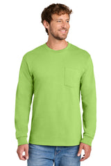 Port & Company PC61LSP Long Sleeve Essential Pocket Tee Wholesale Blank | Port & Co PC61LSP