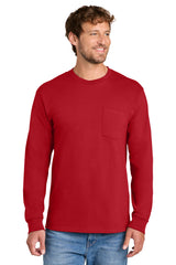 Port & Company PC61LSP Long Sleeve Essential Pocket Tee Wholesale Blank | Port & Co PC61LSP