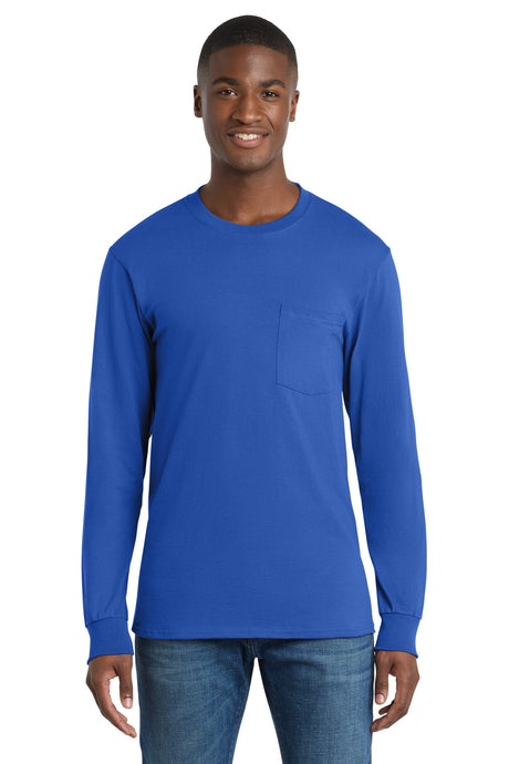 Port & Company PC61LSPT Tall Long Sleeve Essential Pocket Tee | Port & Co