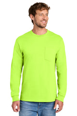 Port & Company PC61LSP Long Sleeve Essential Pocket Tee Wholesale Blank | Port & Co PC61LSP