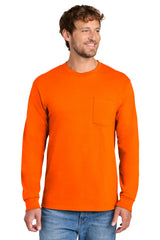 Port & Company PC61LSP Long Sleeve Essential Pocket Tee Wholesale Blank | Port & Co PC61LSP