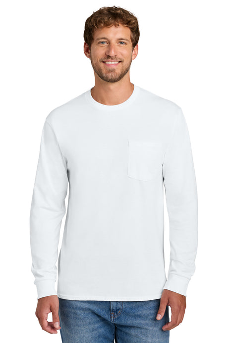 Port & Company PC61LSP Long Sleeve Essential Pocket Tee Wholesale Blank | Port & Co PC61LSP