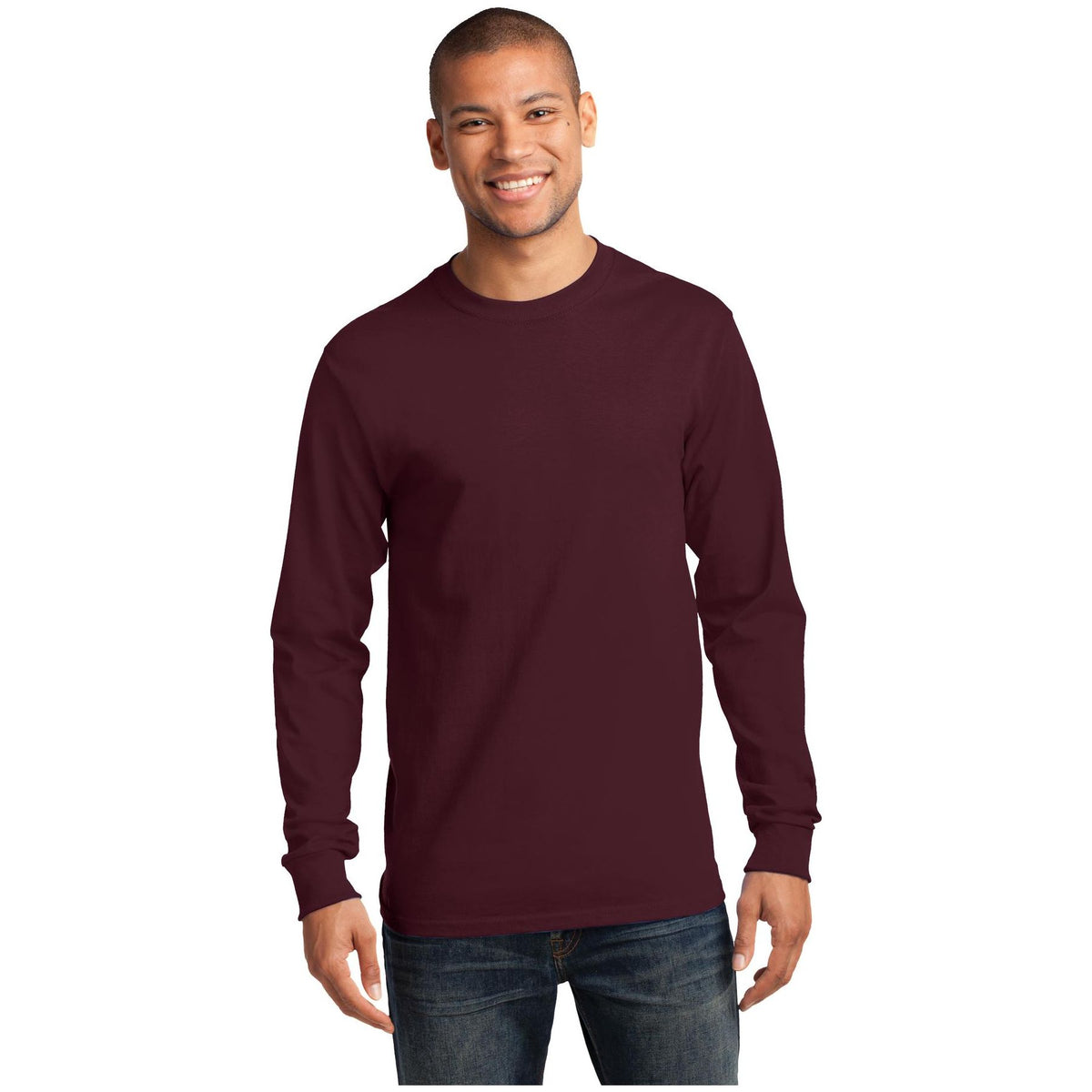 Port & Company ® - Tall Long Sleeve Essential Tee. PC61LST - Port & Company PC61LST T-Shirts Port & Company Athletic Maroon LT