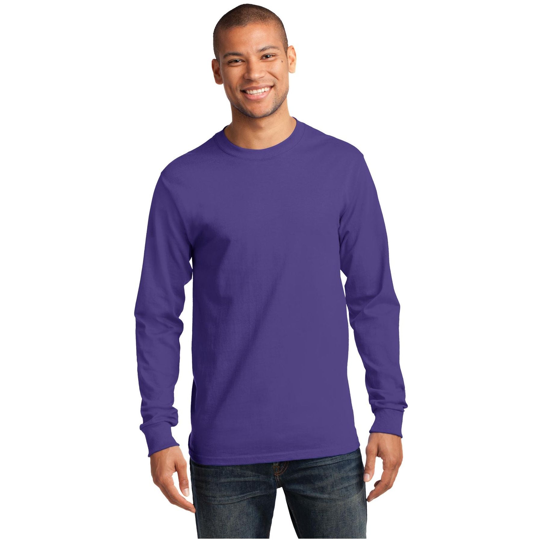 Port & Company ® Long Sleeve Essential Tee. PC61LS - Purple - Port & Company PC61LS T-Shirts Port & Company Purple S