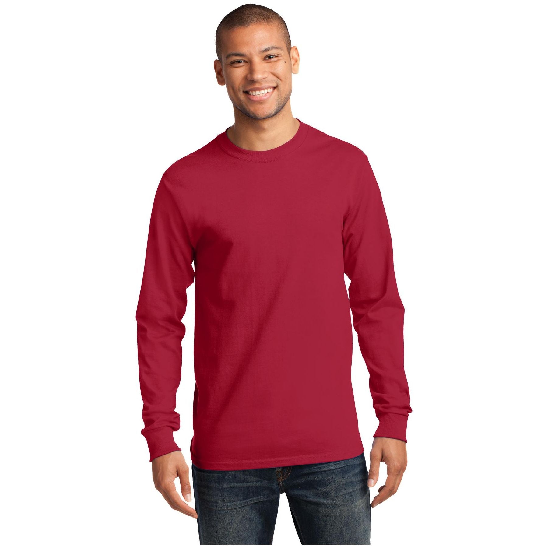 Port & Company ® Long Sleeve Essential Tee. PC61LS - Red - Port & Company PC61LS T-Shirts Port & Company Red S