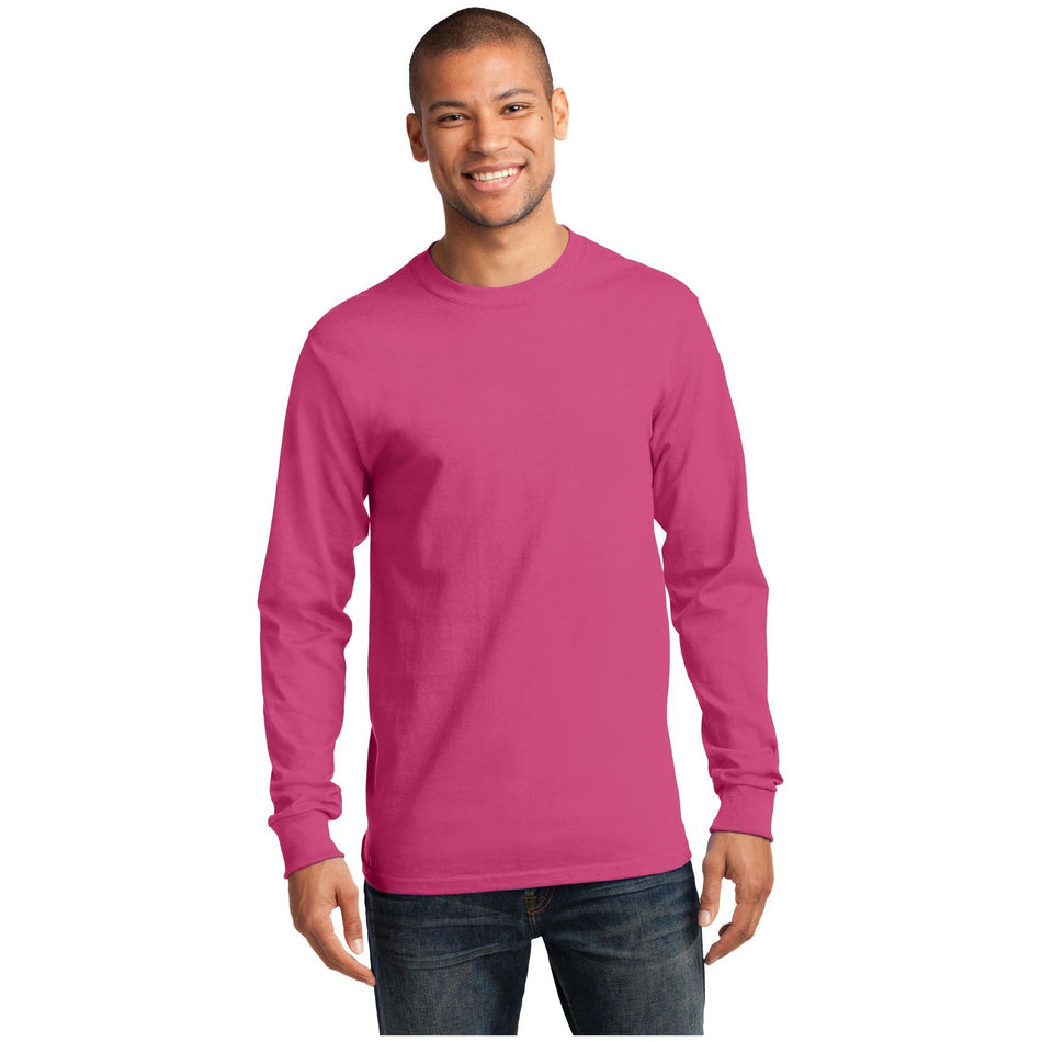 Port & Company ® Long Sleeve Essential Tee. PC61LS - Sangria - Port & Company PC61LS T-Shirts Port & Company Sangria S