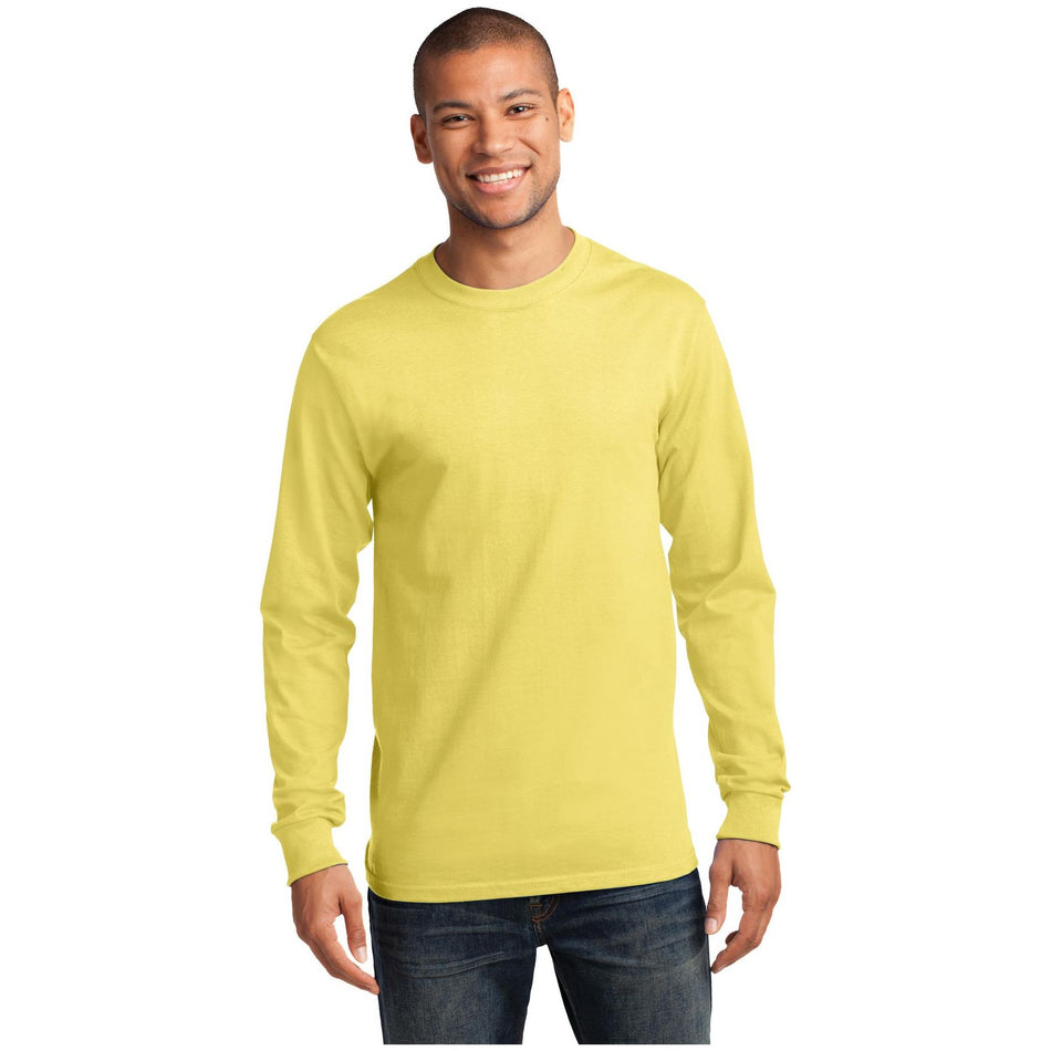 Port & Company ® Long Sleeve Essential Tee. PC61LS - Yellow - Port & Company PC61LS T-Shirts Port & Company Yellow S