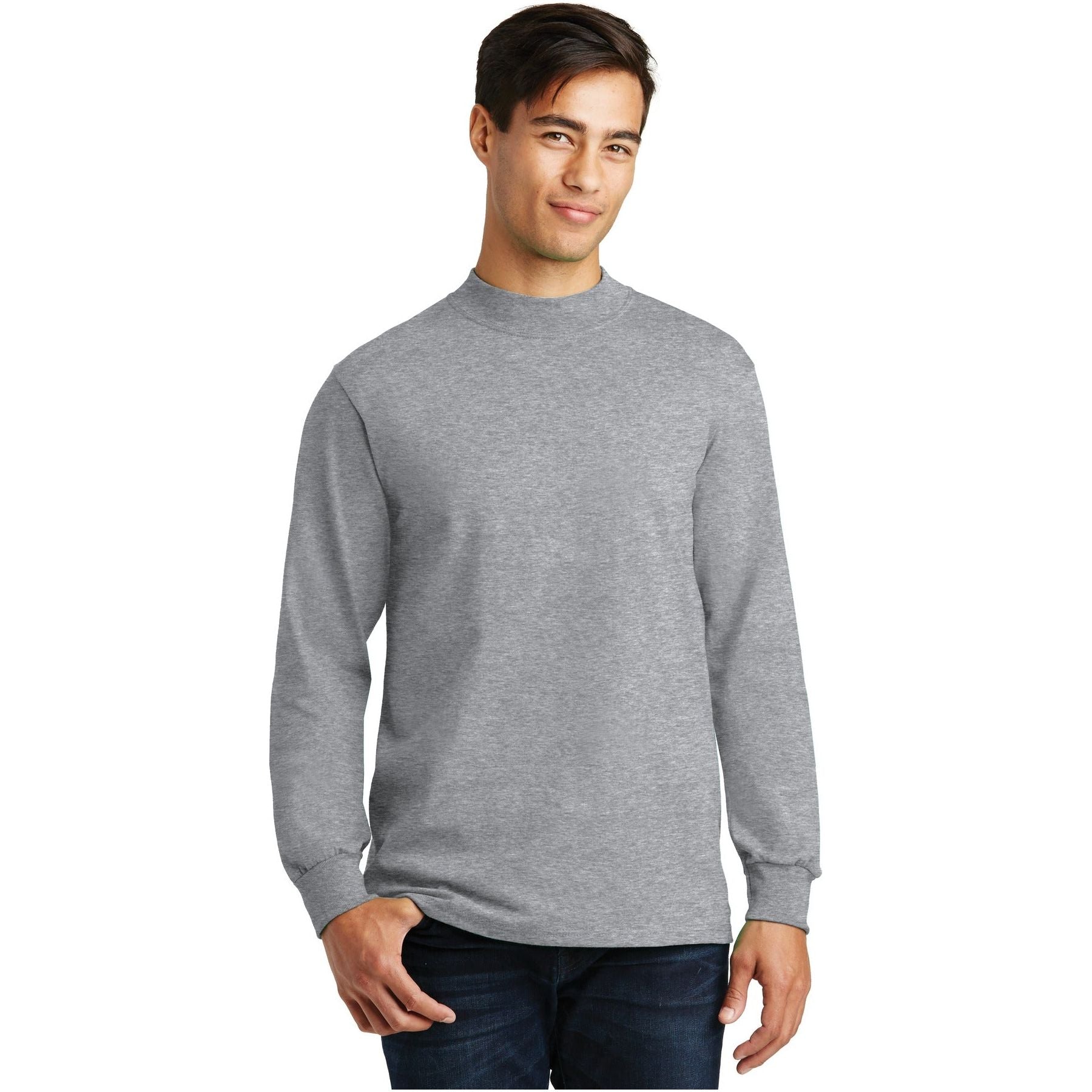 Port & Company ® Essential Mock Turtleneck. PC61M - Port & Company PC61M Polos/Knits Port & Company Athletic Heather S