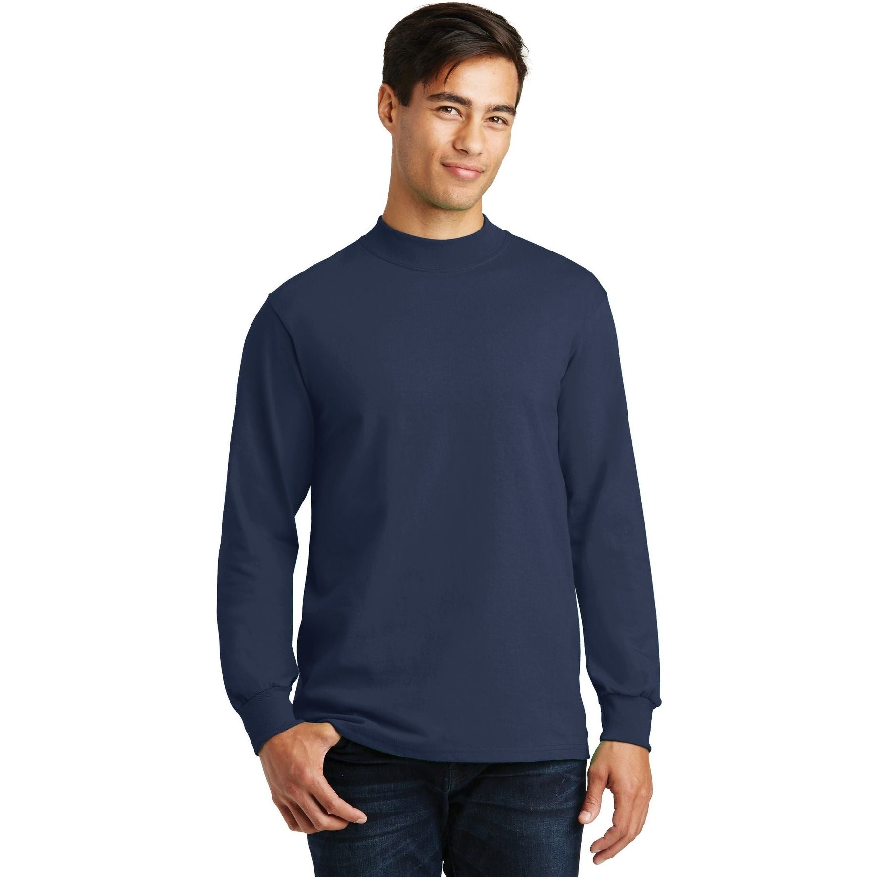 Port & Company ® Essential Mock Turtleneck. PC61M - Port & Company PC61M Polos/Knits Port & Company Navy S