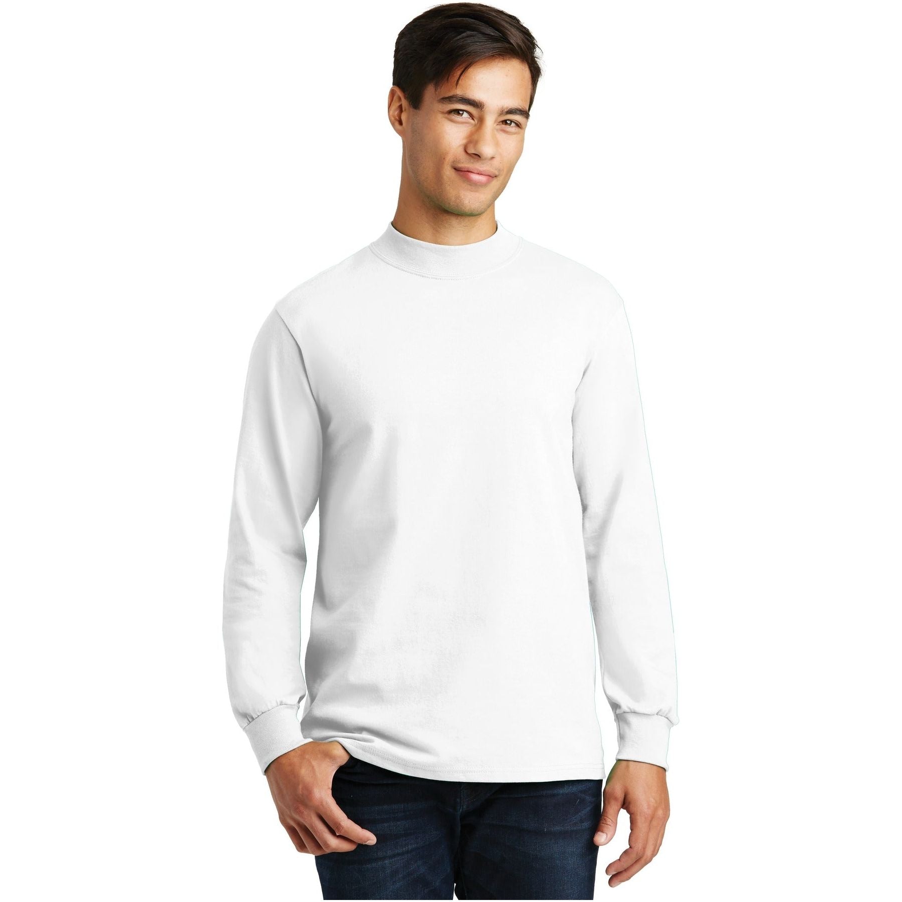 Port & Company ® Essential Mock Turtleneck. PC61M - Port & Company PC61M Polos/Knits Port & Company White S