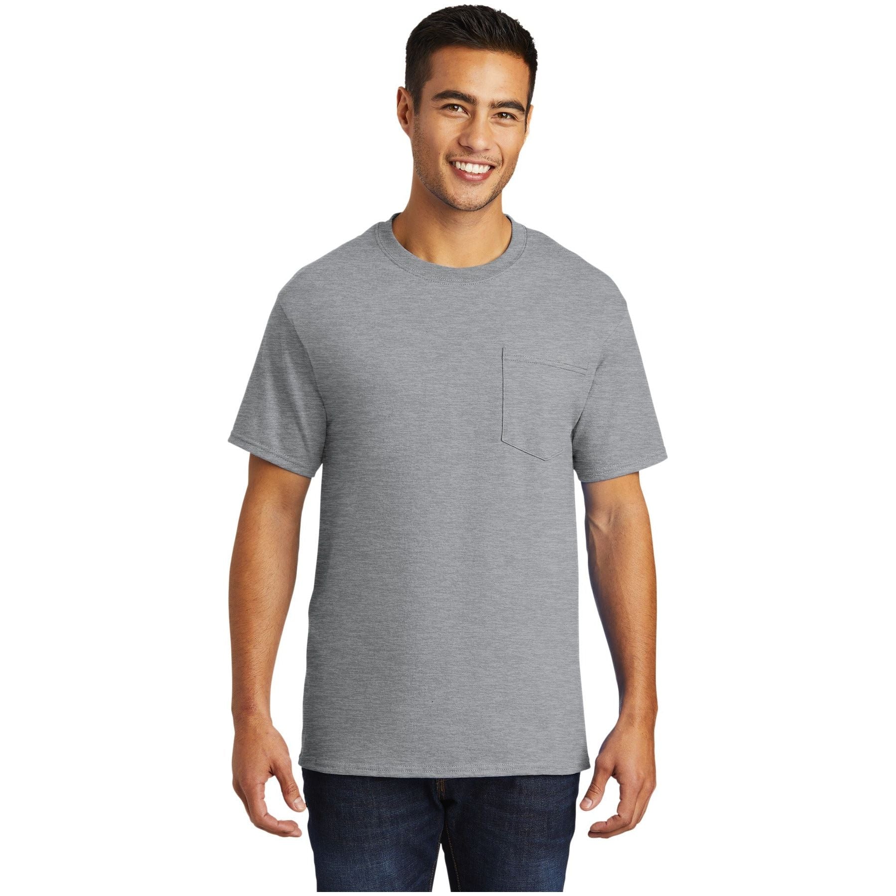 Port & Company ® - Tall Essential Pocket Tee. PC61PT - Port & Company PC61PT T-Shirts Port & Company Athletic Heather LT