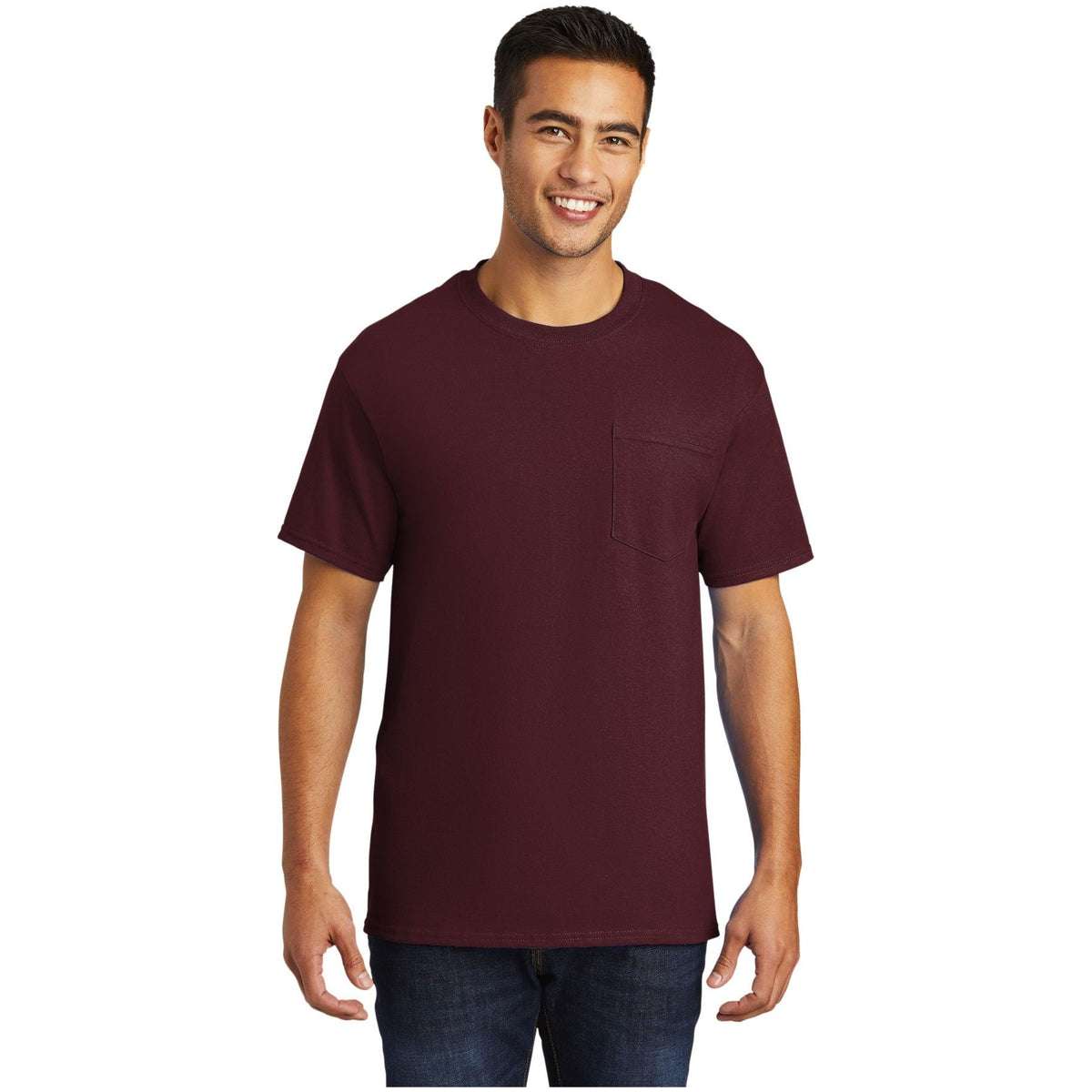 Port & Company ® - Tall Essential Pocket Tee. PC61PT - Port & Company PC61PT T-Shirts Port & Company Athletic Maroon LT