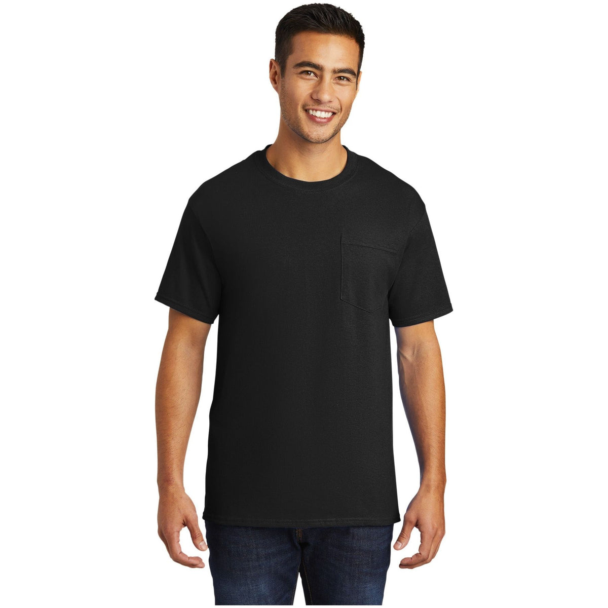 Port & Company ® - Tall Essential Pocket Tee. PC61PT - Port & Company PC61PT T-Shirts Port & Company Jet Black LT