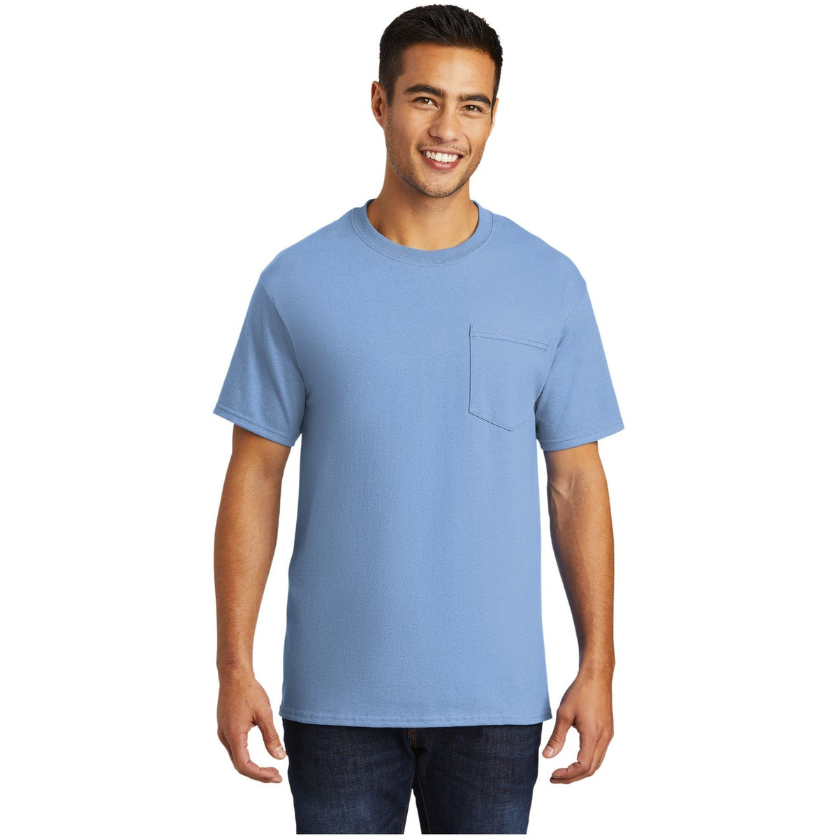 Port & Company ® - Tall Essential Pocket Tee. PC61PT - Port & Company PC61PT T-Shirts Port & Company Light Blue LT