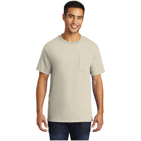 Port & Company ® - Tall Essential Pocket Tee. PC61PT - Port & Company PC61PT T-Shirts Port & Company Natural LT