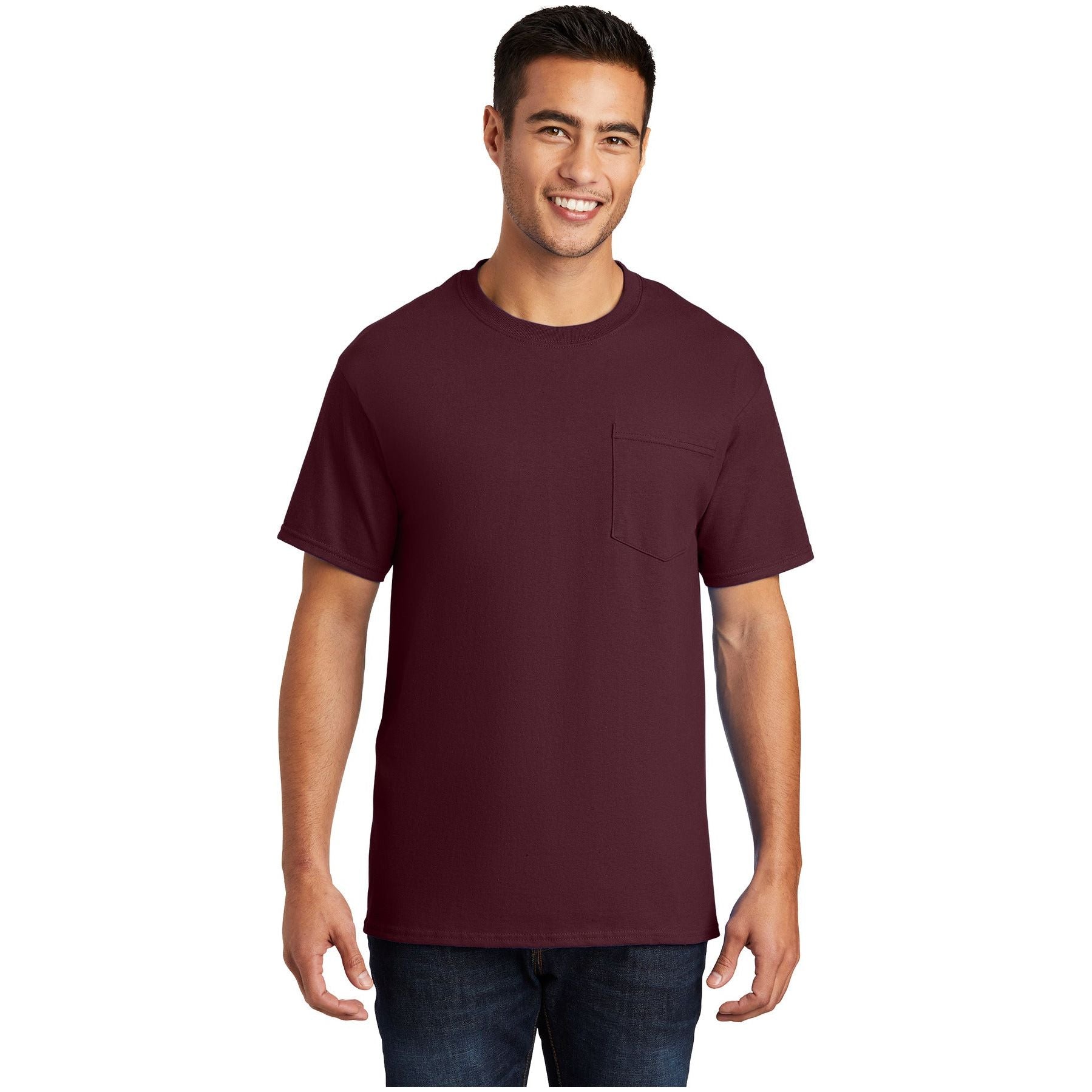 Port & Company ® Essential Pocket Tee. PC61P - Athletic Maroon - Port & Company PC61P T-Shirts Port & Company Athletic Maroon S