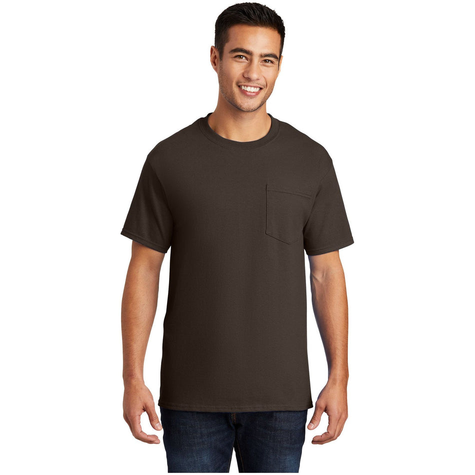 Port & Company ® Essential Pocket Tee. PC61P - Brown - Port & Company PC61P T-Shirts Port & Company Brown S