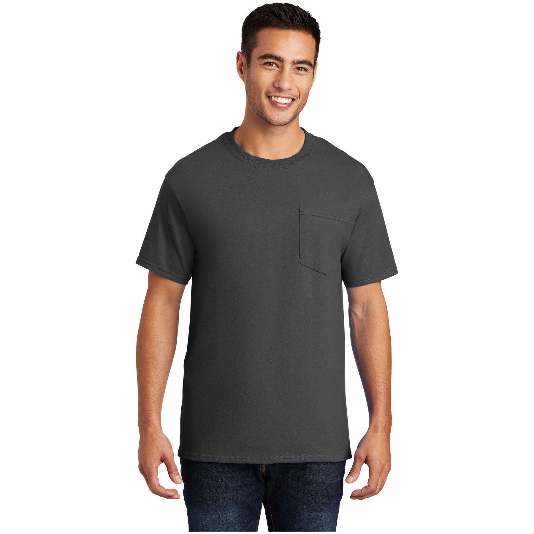 Port & Company ® Essential Pocket Tee. PC61P - Charcoal - Port & Company PC61P T-Shirts Port & Company Charcoal S