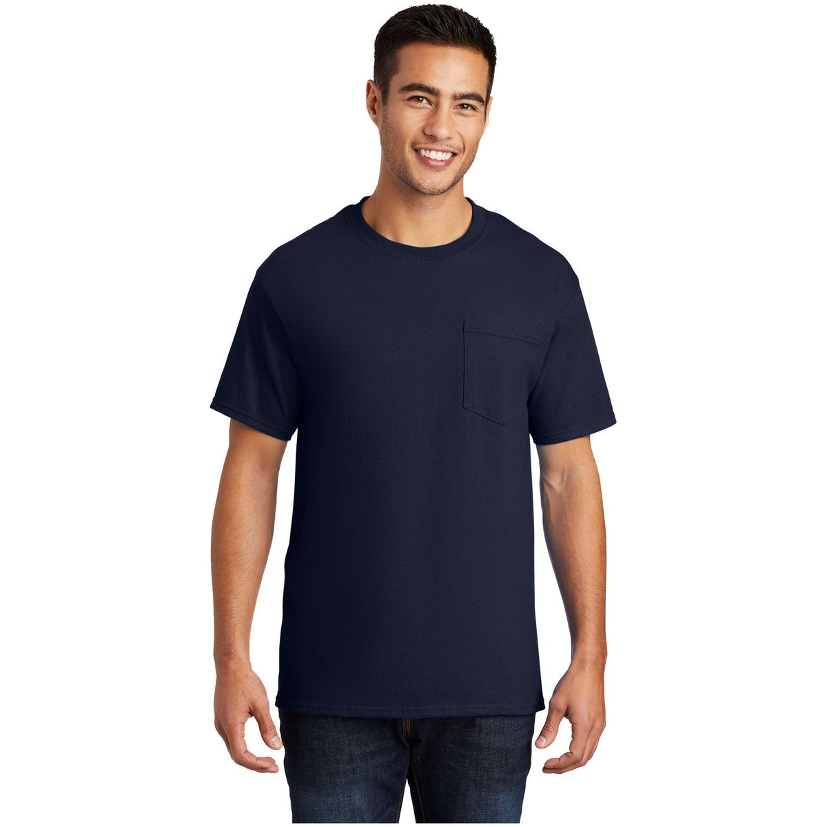 Port & Company ® Essential Pocket Tee. PC61P - Deep Navy - Port & Company PC61P T-Shirts Port & Company Deep Navy S