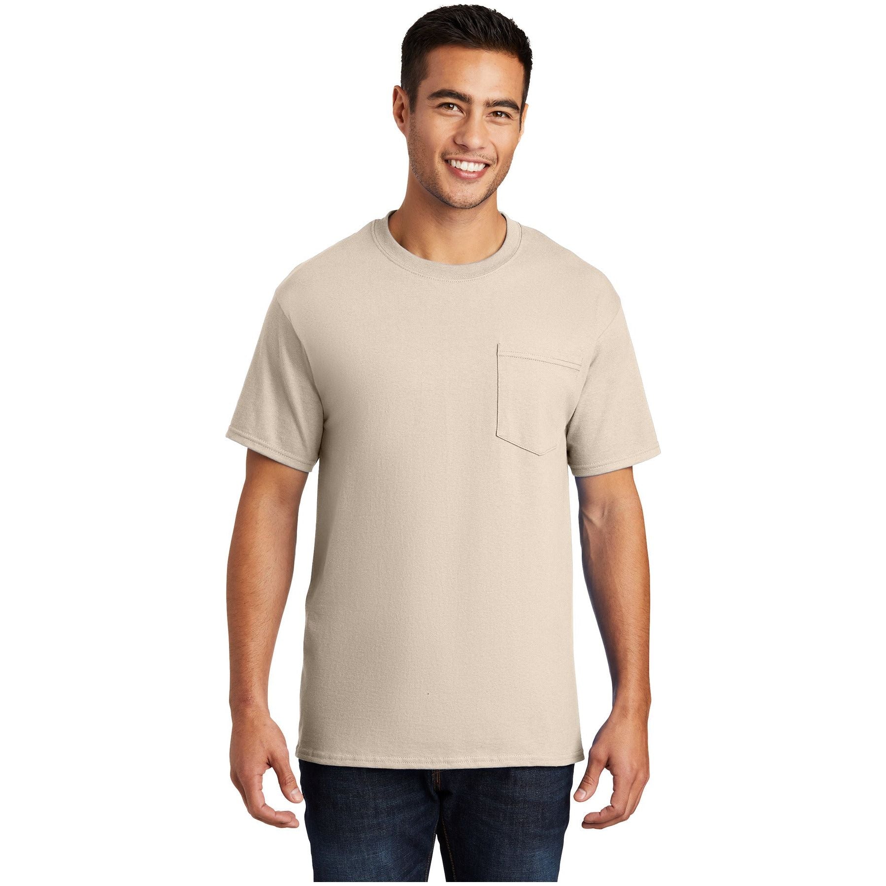 Port & Company ® Essential Pocket Tee. PC61P - Natural - Port & Company PC61P T-Shirts Port & Company Natural S