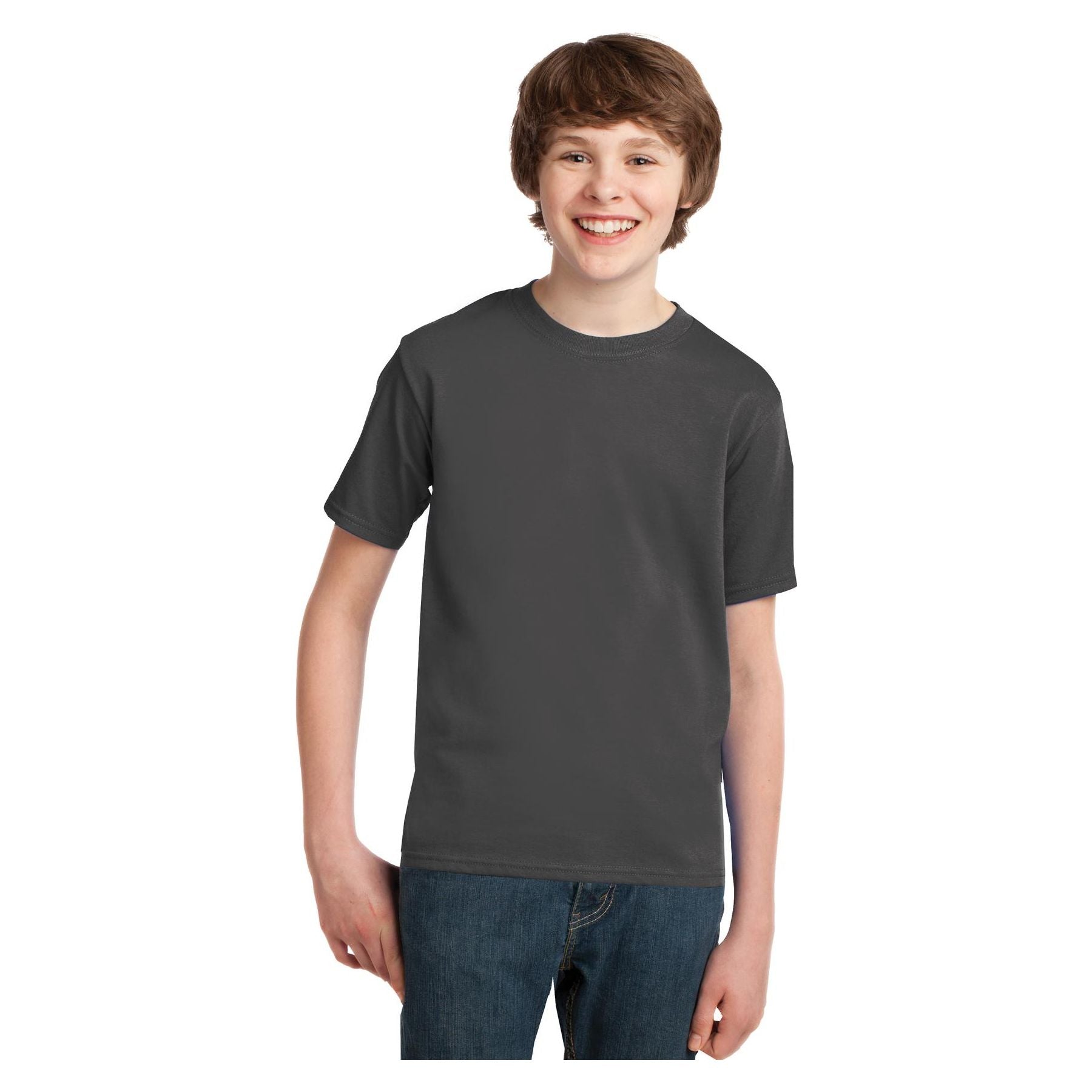 Port & Company ® Youth Essential Tee. PC61Y - Charcoal - Port & Company PC61Y T-Shirts Port & Company Charcoal XS