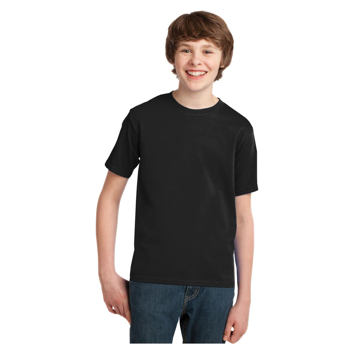 Port & Company ® Youth Essential Tee. PC61Y - Jet Black - Port & Company PC61Y T-Shirts Port & Company Jet Black XS