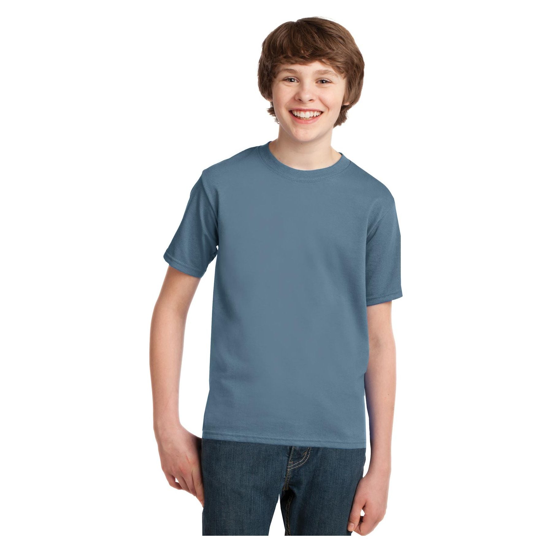 Port & Company ® Youth Essential Tee. PC61Y - Stonewashed Blue - Port & Company PC61Y T-Shirts Port & Company Stonewashed Blue XS