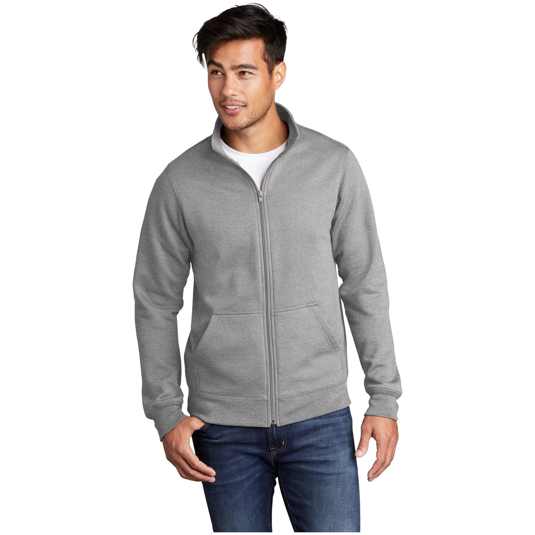 Port & Company ® Core Fleece Cadet Full-Zip Sweatshirt PC78FZ - Port & Company PC78FZ Sweatshirts/Fleece Port & Company Athletic Heather S