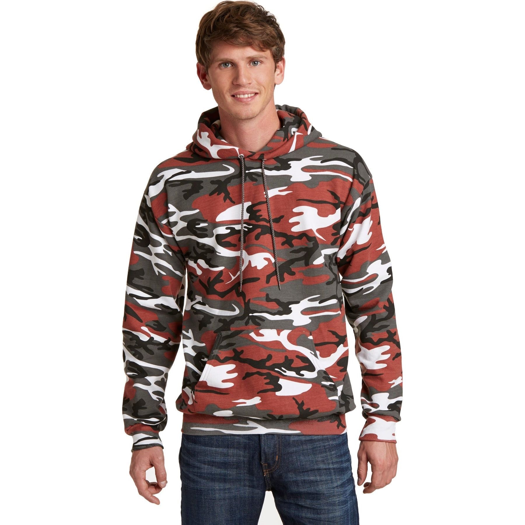 Port & Company ® Core Fleece Camo Pullover Hooded Sweatshirt. PC78HC - Port & Company PC78HC Sweatshirts/Fleece Port & Company Red Camo S