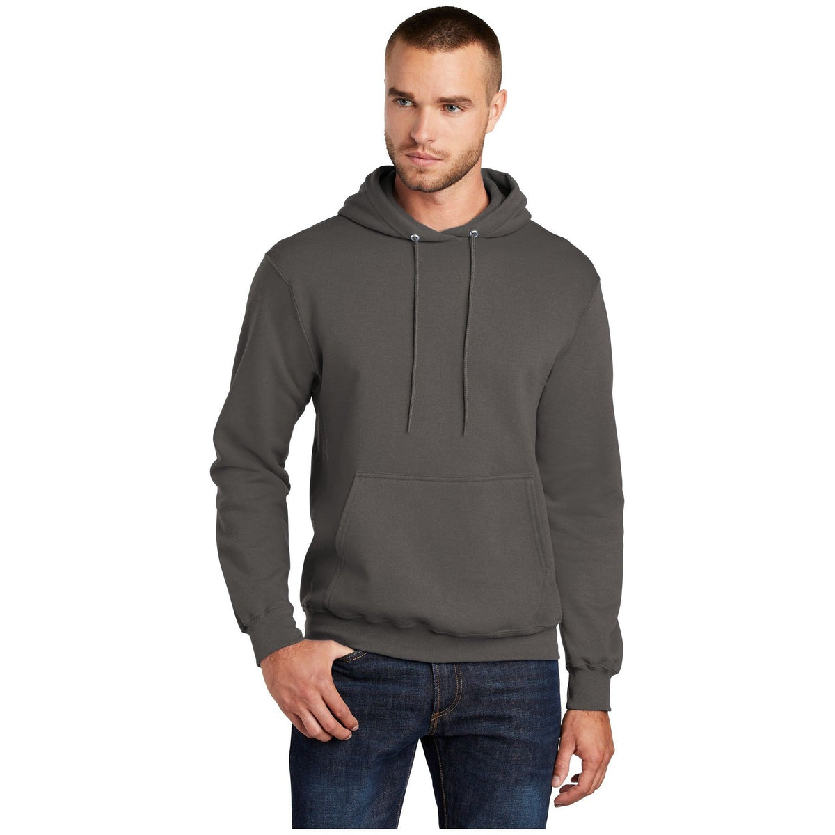 Port & Company ® Tall Core Fleece Pullover Hooded Sweatshirt PC78HT - Port & Company PC78HT Sweatshirts/Fleece Port & Company Charcoal LT