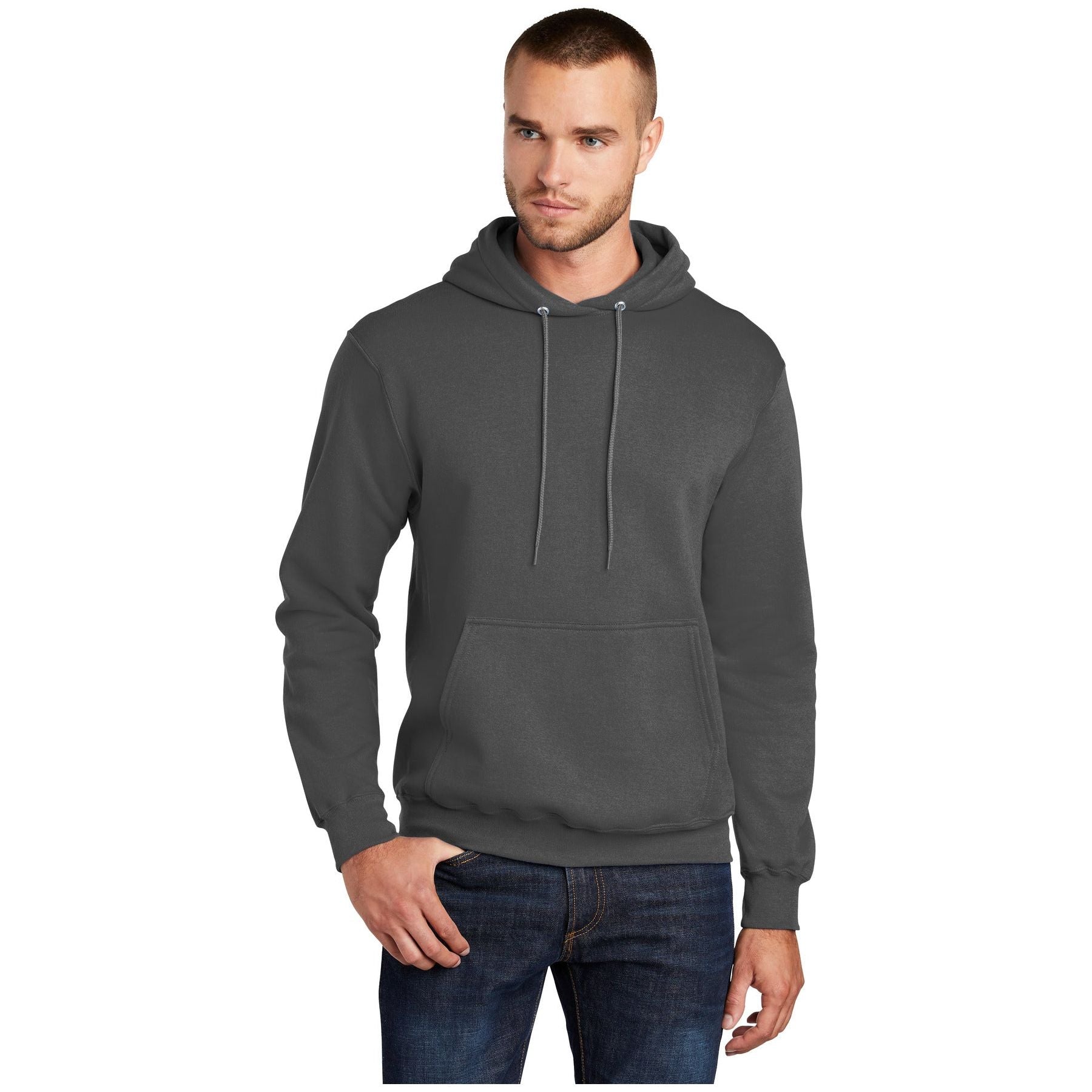 Port & Company ® - Core Fleece Pullover Hooded Sweatshirt. PC78H - Coal Grey - Port & Company PC78H Sweatshirts/Fleece Port & Company Coal Grey S