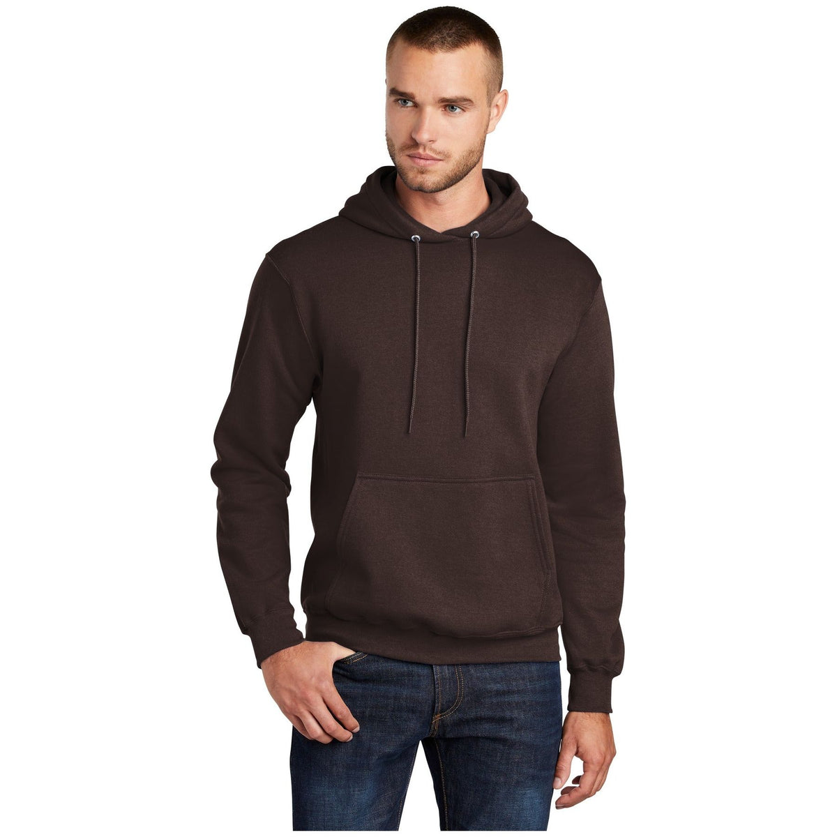 Port & Company ® - Core Fleece Pullover Hooded Sweatshirt. PC78H - Dark Chocolate Brown - Port & Company PC78H Sweatshirts/Fleece Port & Company Dark Chocolate Brown S