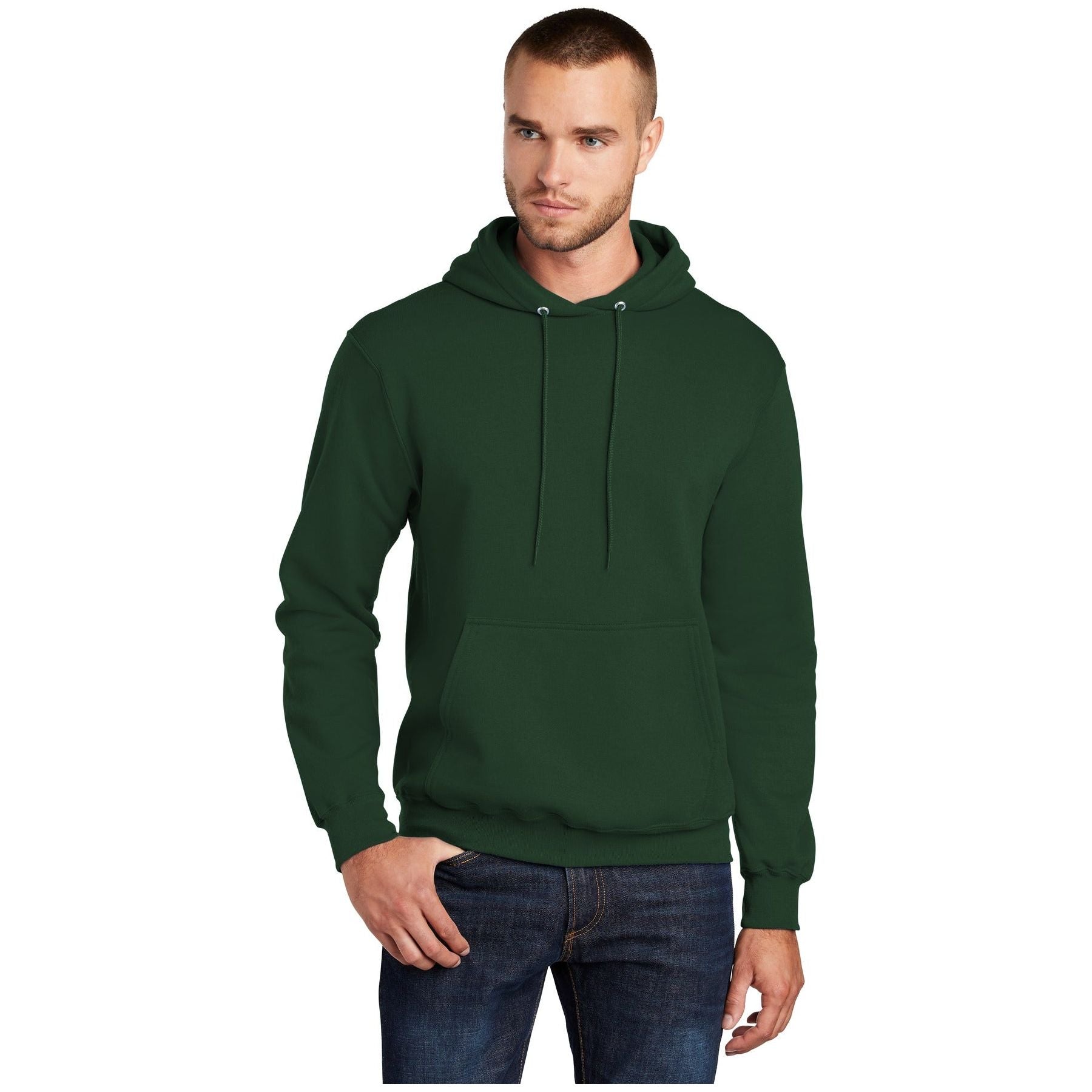 Port & Company ® - Core Fleece Pullover Hooded Sweatshirt. PC78H - Dark Green - Port & Company PC78H Sweatshirts/Fleece Port & Company Dark Green S