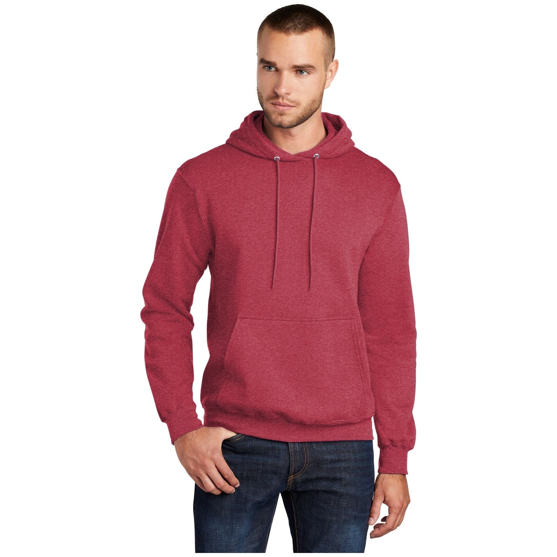 Port & Company ® - Core Fleece Pullover Hooded Sweatshirt. PC78H - Heather Red - Port & Company PC78H Sweatshirts/Fleece Port & Company Heather Red S