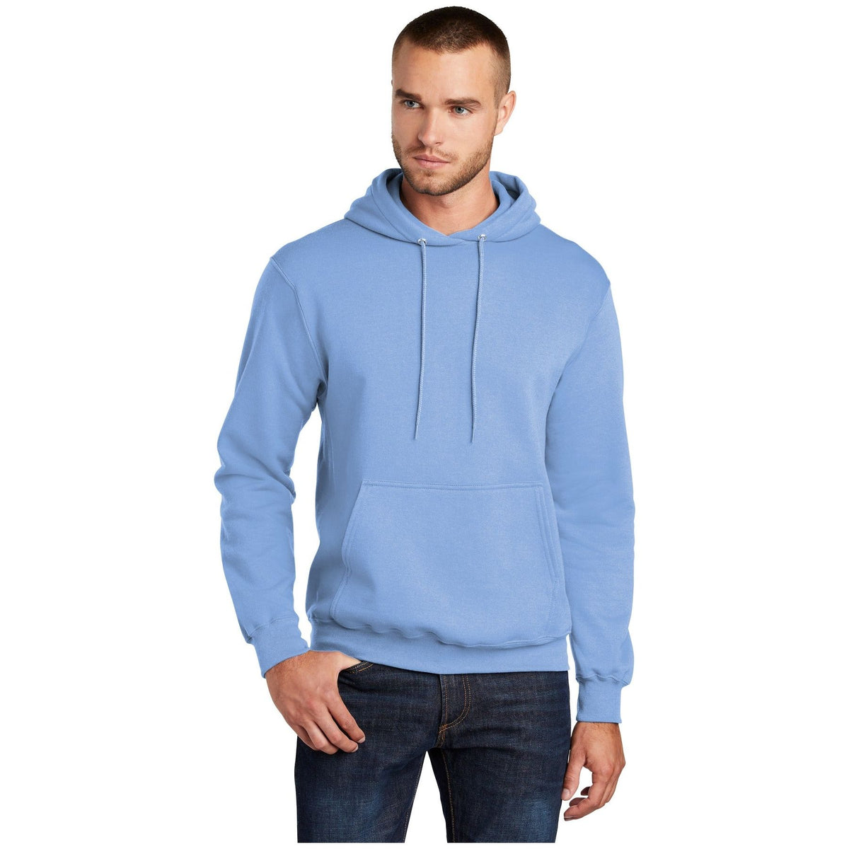 Port & Company ® - Core Fleece Pullover Hooded Sweatshirt. PC78H - Light Blue - Port & Company PC78H Sweatshirts/Fleece Port & Company Light Blue S