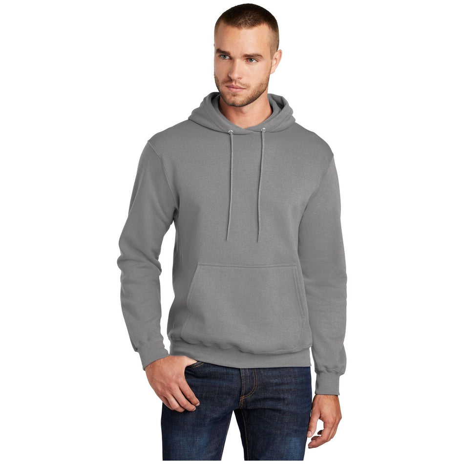 Port & Company ® - Core Fleece Pullover Hooded Sweatshirt. PC78H - Medium Grey - Port & Company PC78H Sweatshirts/Fleece Port & Company Medium Grey S