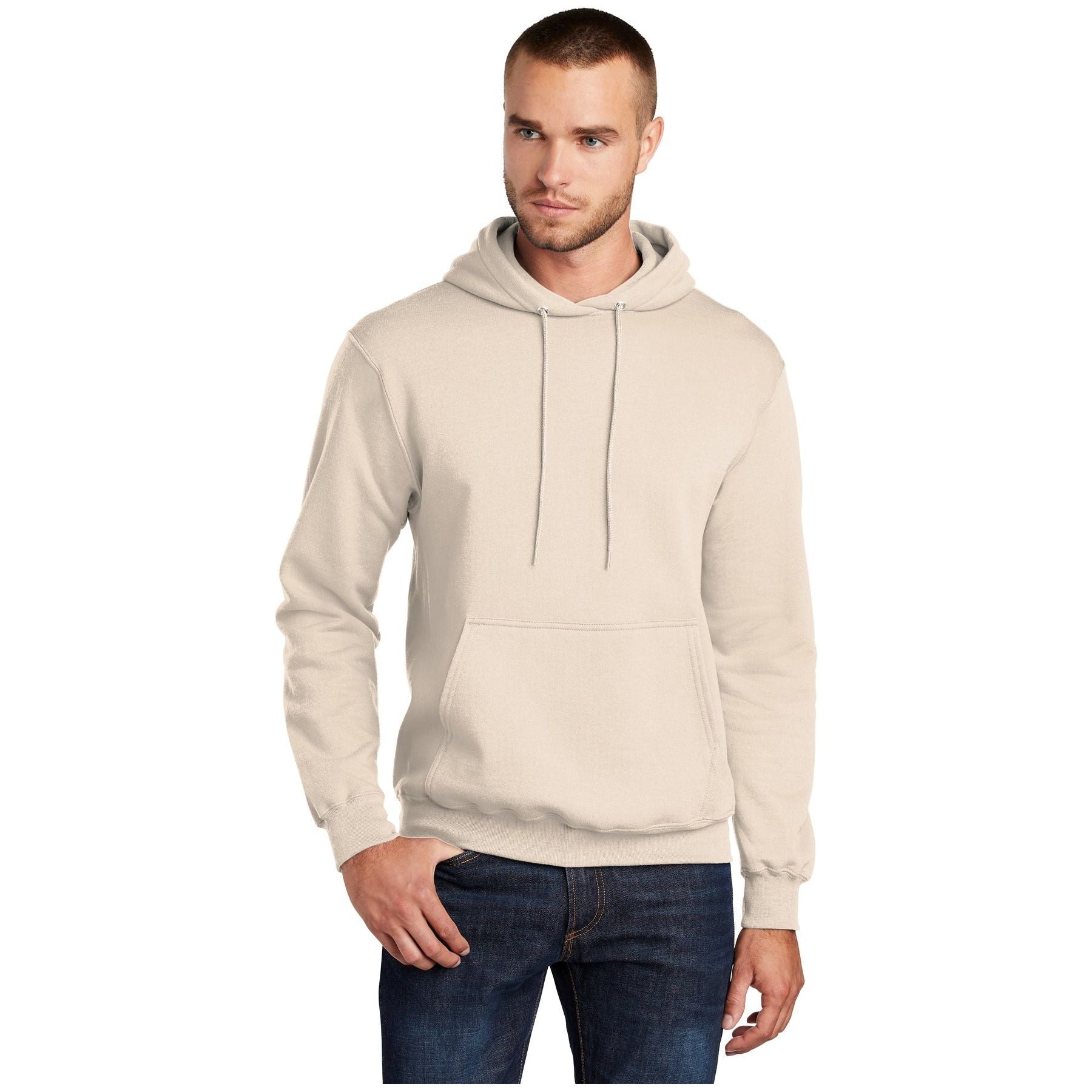 Port & Company ® - Core Fleece Pullover Hooded Sweatshirt. PC78H - Natural - Port & Company PC78H Sweatshirts/Fleece Port & Company Natural S