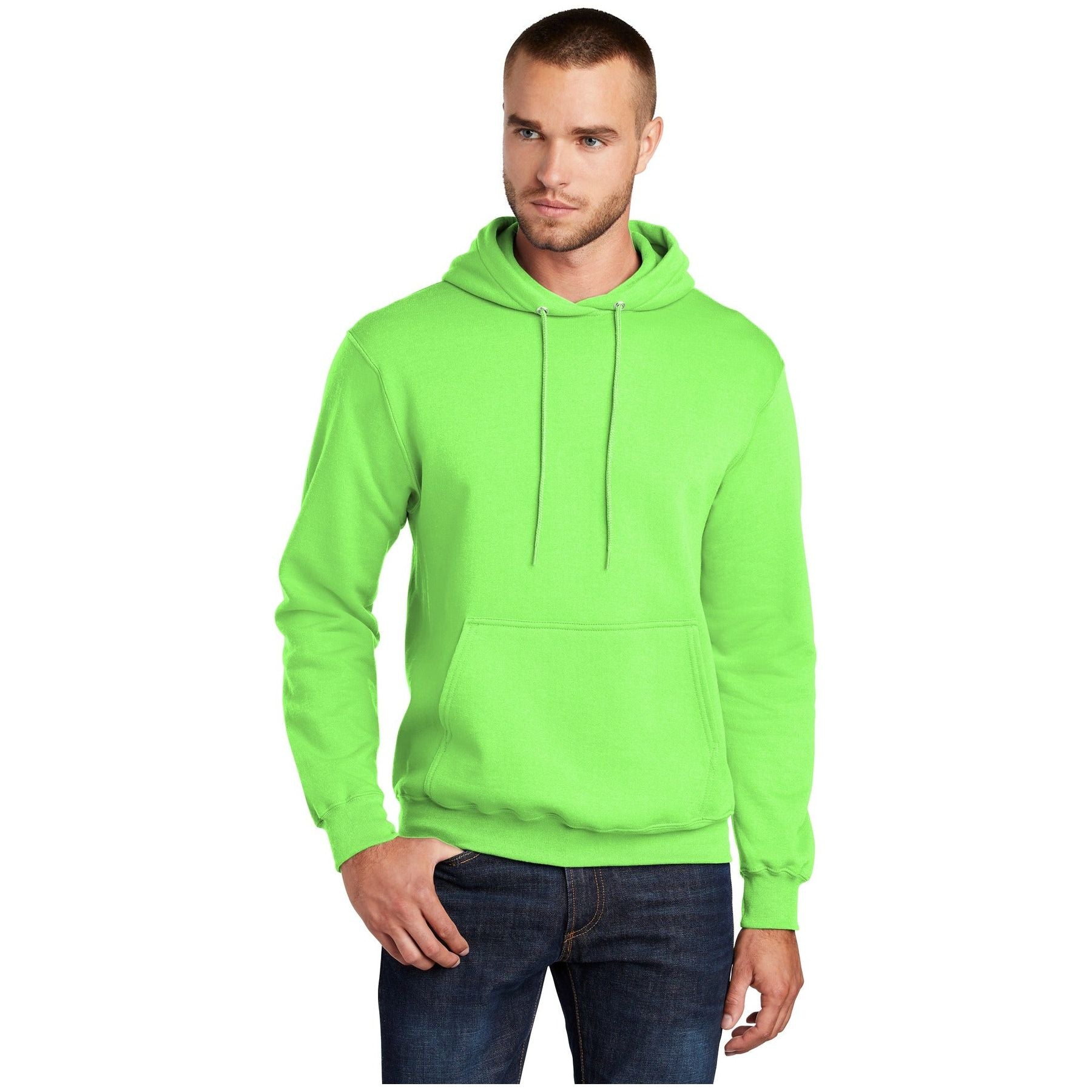 Port & Company ® - Core Fleece Pullover Hooded Sweatshirt. PC78H - Neon Green - Port & Company PC78H Sweatshirts/Fleece Port & Company Neon Green S