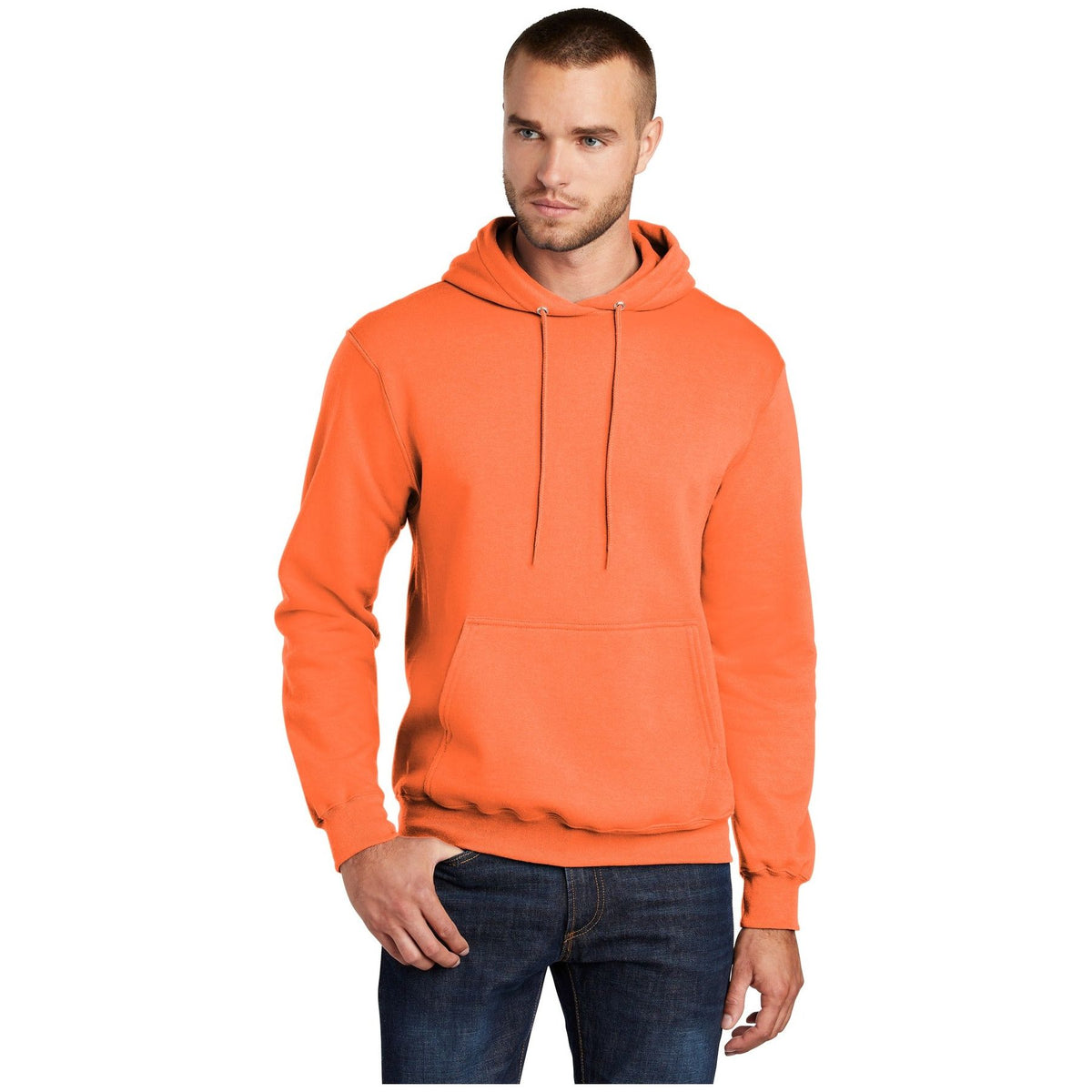 Port & Company ® - Core Fleece Pullover Hooded Sweatshirt. PC78H - Neon Orange - Port & Company PC78H Sweatshirts/Fleece Port & Company Neon Orange S